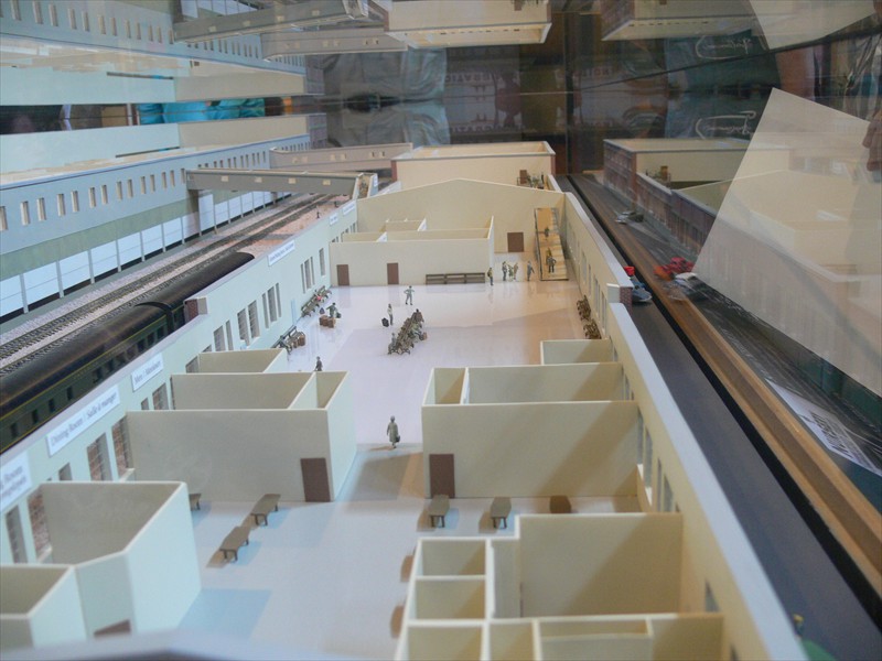 Model of Pier 21 immigration facilities